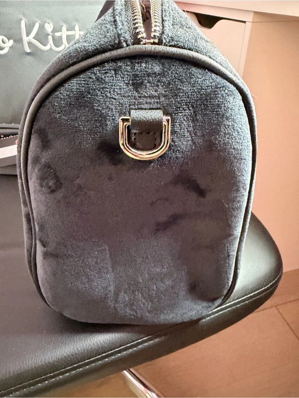 Juicy Couture Black Suede-Look Satchel with Crystal 'Juicy' Logo FINAL PRICE
